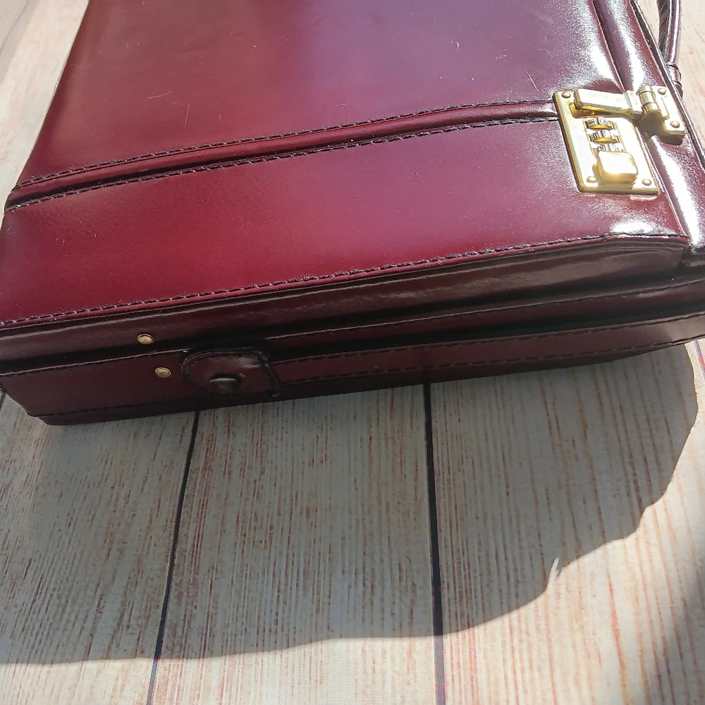 Vintage! Presto Burgundy TOP Grain leather Briefcase